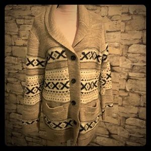 Cowichan inspired button down sweater